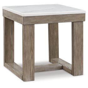 Ashley Furniture Loyaska Brown Ivory Square End Table