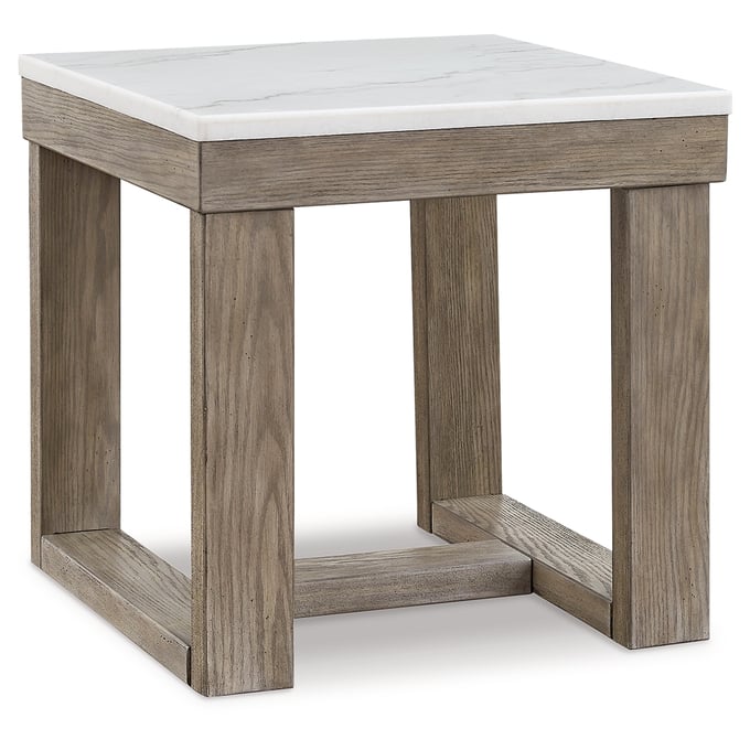 Ashley Furniture Loyaska Brown Ivory Square End Table T789-2