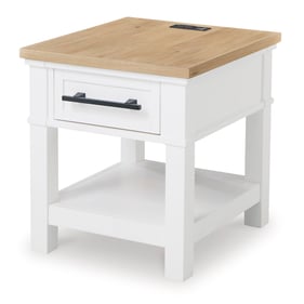 Ashley Furniture Ashbryn White Natural Rectangular End Table