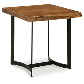 Ashley Furniture Fortmaine Brown Black Rectangular End Table