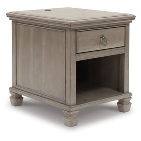 Ashley Furniture Lexorne Gray Rectangular End Table