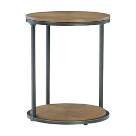 Ashley Furniture Fridley Brown Black Round End Table