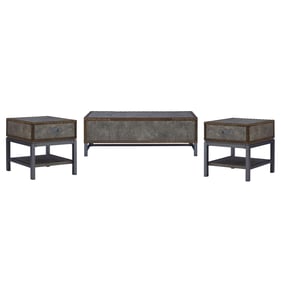 Ashley Furniture Derrylin Brown 3pc Coffee Table Set