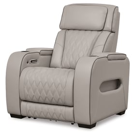 Ashley Furniture Boyington Gray Power Recliner With Adjustable Headrest