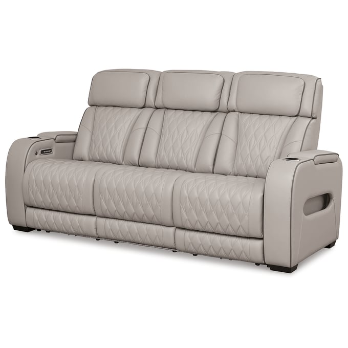 Ashley Furniture Boyington Gray Power Reclining Sofa With Adjustable Headrest U2710515