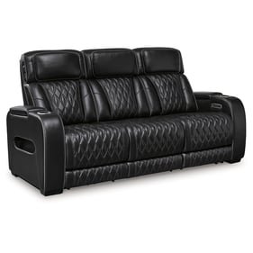 Ashley Furniture Boyington Black Power Reclining Sofa With Adjustable Headr...