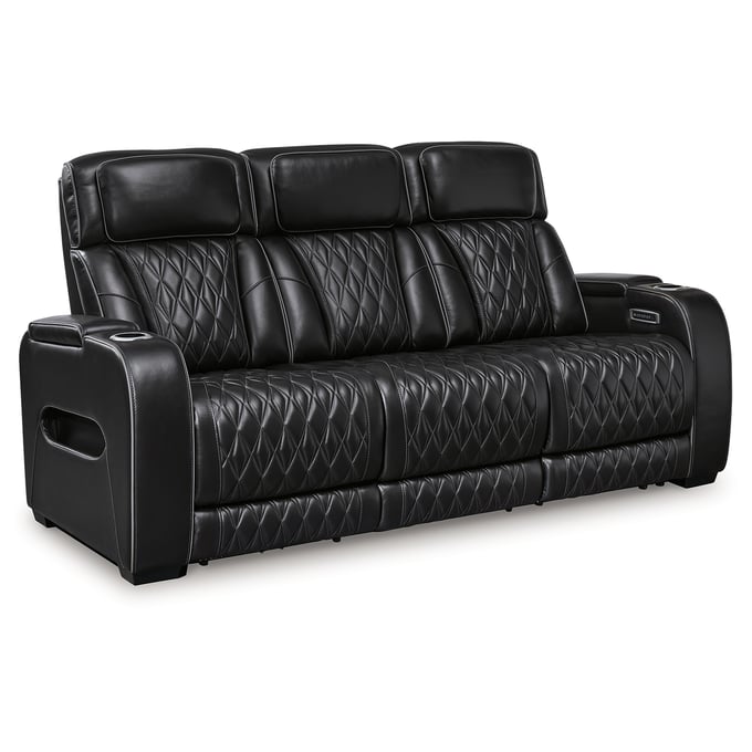 Ashley Furniture Boyington Black Power Reclining Sofa With Adjustable Headrest U2710615