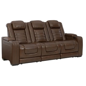 Ashley Furniture Backtrack Chocolate Power Recliner Sofa With Adjustable He...