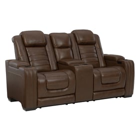 Ashley Furniture Backtrack Chocolate Power Recliner Loveseat With Console A...