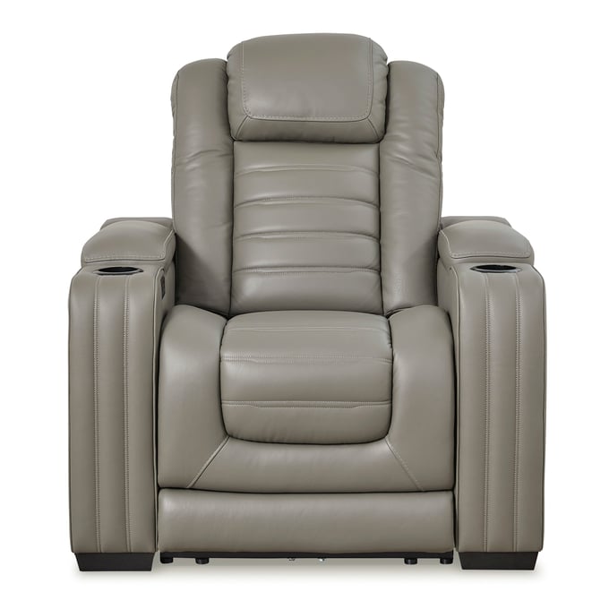 Ashley Furniture Backtrack Gray Power Recliner With Adjustable Headrest U2800513