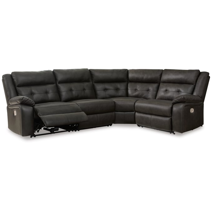 Ashley Furniture Mackie Pike Storm 4pc Power Reclining Sectional U43305S4