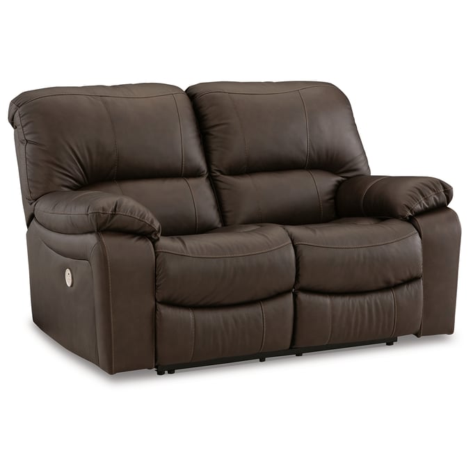 Ashley Furniture Leesworth Dark Brown Reclining Power Loveseat U4380874