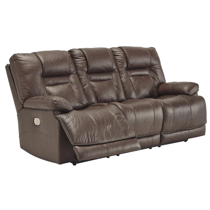 Ashley Furniture Wurstrow Umber Power Reclining Sofa With Adjustable Headrest U5460315