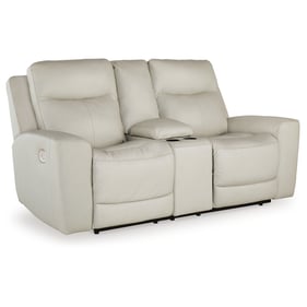 Ashley Furniture Mindanao Coconut Power Reclining Console Loveseat with Adj...