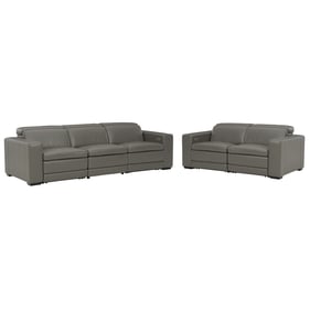 Ashley Furniture Texline Gray Leather 2pc Living Room Set