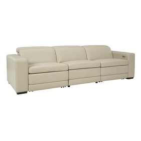 Ashley Furniture Texline Sand Leather Power Recliner Sofa