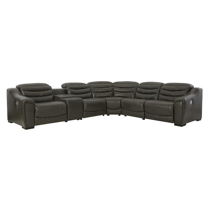 Ashley Furniture Center Line Dark Gray Power 6pc Sectional U63404S4