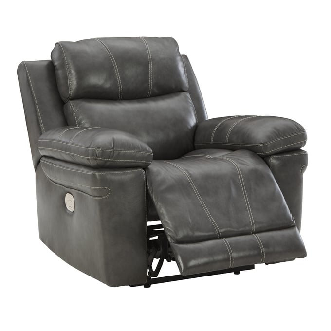 Ashley Furniture Edmar Charcoal Power Recliner With Adjustable Headrest U6480613