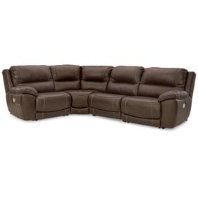 Ashley Furniture Dunleith Chocolate 4pc Power Reclining Sectional