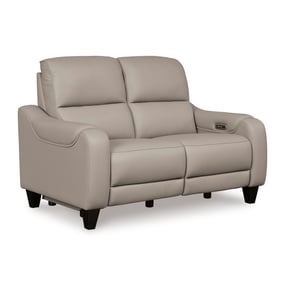 Ashley Furniture Mercomatic Gray Power Reclining Loveseat With Adjustable H...