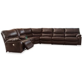 Ashley Furniture Family Circle Dark Brown 4pc RAF Power Reclining Sectional