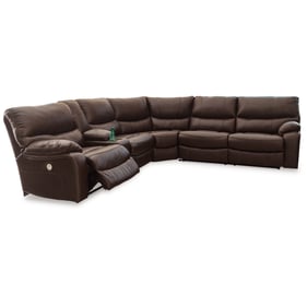 Ashley Furniture Family Circle Dark Brown 3pc RAF Power Reclining Sectional