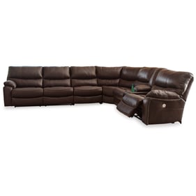 Ashley Furniture Family Circle Dark Brown 4pc LAF Power Reclining Sectional