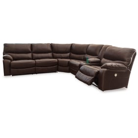 Ashley Furniture Family Circle Dark Brown 3pc LAF Power Reclining Sectional