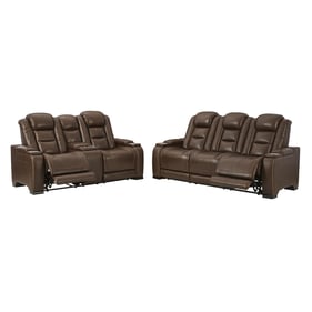 Ashley Furniture The Man Den Mahogany 2pc Power Living Room Set