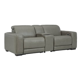 Ashley Furniture Correze Gray Power Recliner Loveseat With Console