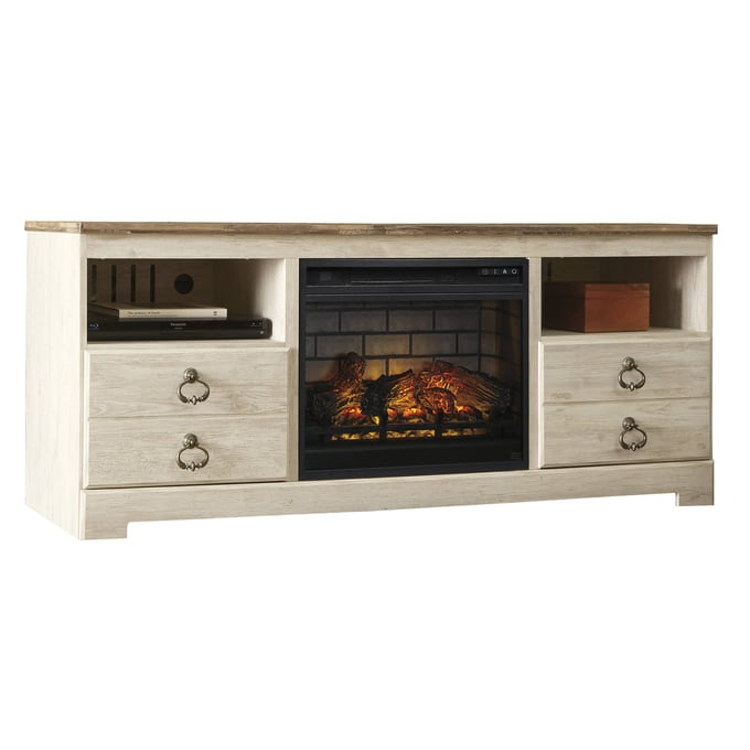 Ashley Furniture Willowton LG TV Stand With Fireplace Insert Infrared W267W8