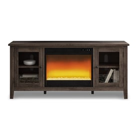 Ashley Furniture Arlenbry Gray TV Stand With Glass Stone Fireplace