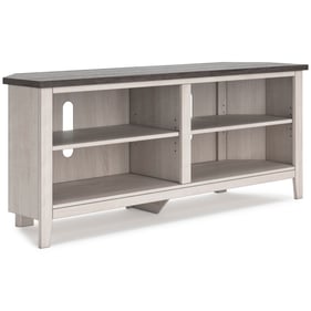 Ashley Furniture Dorrinson Gray Antiqued White Medium Corner TV Stand