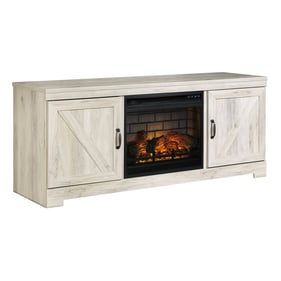 Ashley Furniture Bellaby Whitewash 63 Inch TV Stand With Infrared Fireplace