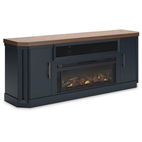 Ashley Furniture Landocken Brown Blue TV Stand With Fireplace