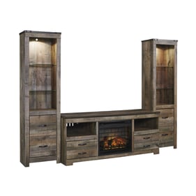 Ashley Furniture Trinell Entertainment Center With Fireplace Insert Infrare...