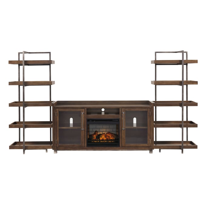 Ashley Furniture Starmore Brown Entertainment Center With Fireplace Insert Infrared W633W6