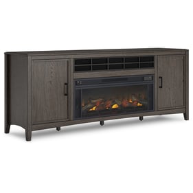 Ashley Furniture Montillan Grayish Brown TV Stand With Electric Fireplace