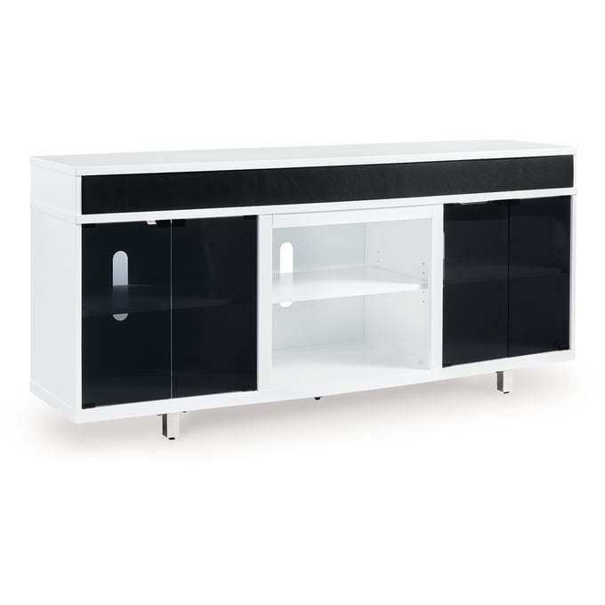 Ashley Furniture Gardoni White Black XL TV Stand W756-68