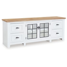 Ashley Furniture Ashbryn White Natural Extra Large TV Stand