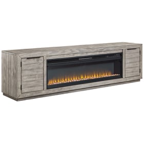 Ashley Furniture Naydell Gray TV Stand With Electric Fireplace