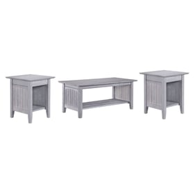 AFI Furnishings Nantucket Driftwood Grey 3pc Coffee Table Set