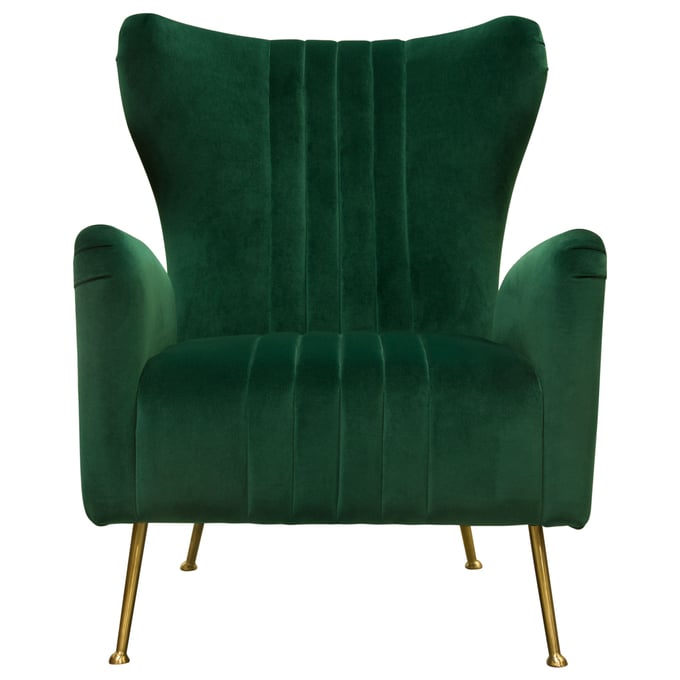 Diamond Sofa Ava Emerald Green Velvet Chair DMND-AVACHEM