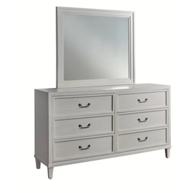 American Woodcrafters Dunescape Painted White Dresser and Mirror