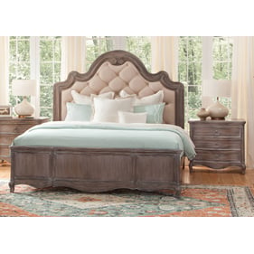 American Woodcrafters Genoa Antique Grey 2pc Bedroom Set with Queen Panel B...