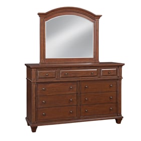 American Woodcrafters Sedona Cinnamon Cherry Dresser and Mirror