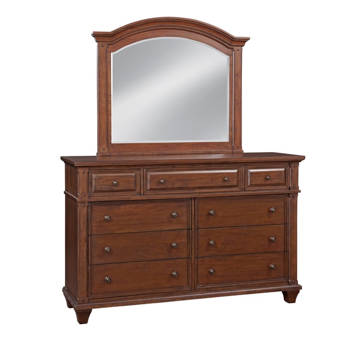 American Woodcrafters Sedona Cinnamon Cherry Dresser and Mirror AWC-2400-270-DRMR