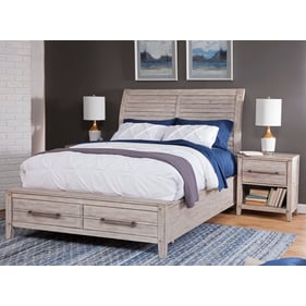 American Woodcrafters Aurora Whitewash 4pc Bedroom Set With King Sleigh Sto...