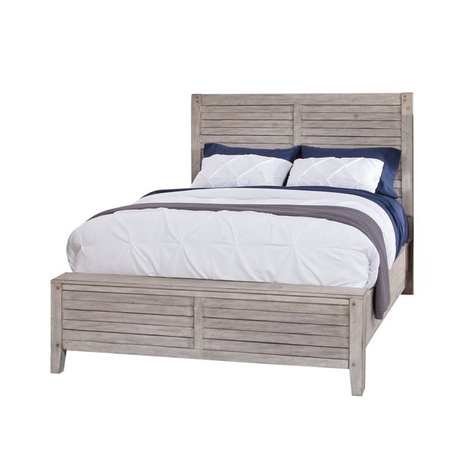 American Woodcrafters Aurora Whitewash 4pc Bedroom Set With King Panel Bed AWC-2810-BR-S2-4PC