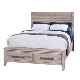 American Woodcrafters Aurora Whitewash Queen Panel Storage Bed